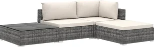 Elior 4-częściowy szaro-kremowy zestaw wypoczynkowy do ogrodu - Begi 4A - Meble ogrodowe - miniaturka - grafika 1