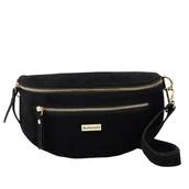 Torebki damskie - Zamszowa nerka damska Barberinis - Czarna - miniaturka - grafika 1