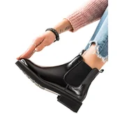 Botki damskie - Klasyczne czarne botki Sergio Leone - miniaturka - grafika 1