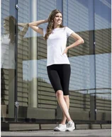 Spodnie sportowe damskie - ARDONALDRI H2355 - Elastyczne spodnie damskie 3/4 z podwyższonym pasem bawełniany streczowy materiał lekki przewiewny i miły w dotyku L - miniaturka - grafika 1