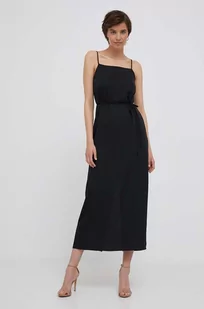 Calvin Klein sukienka kolor czarny maxi prosta - Sukienki - miniaturka - grafika 1