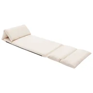 Krzesła - vidaXL Krzesło podłogowe składane kremowe mikrofibra 325257 - miniaturka - grafika 1