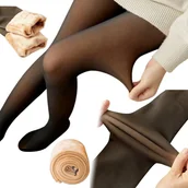 Rajstopy - RAJSTOPY DAMSKIE CIEPŁE LEGGINSY OCIEPLANE WYSZCZUPLAJĄCE CZARNE 300 DEN - miniaturka - grafika 1