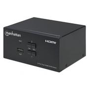 Przełączniki KVM - MANHATTAN Przełącznik KVM HDMI/USB 2x1 Dual-Monitor Video 4K 30Hz - miniaturka - grafika 1