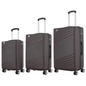 Walizki - Zestaw walizek SEMI LINE T5788-0 Brązowy - miniaturka - grafika 1