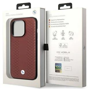 Etui BMW BMHCP14X22RFGR iPhone 14 Pro Max 6,7" burgundowy/burgundy Leather Diamond Pattern - Etui i futerały do telefonów - miniaturka - grafika 8
