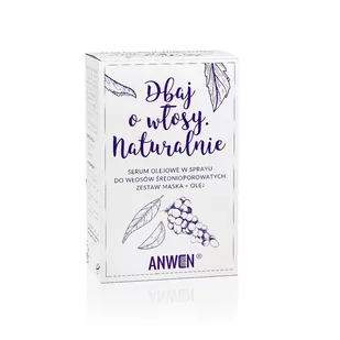 Anwen Zestaw do pielęgnacji włosów średnioporowatych maska winogrono + olej mango 200+50ml + buteleczka z atomizerem - Odżywki do włosów - miniaturka - grafika 2