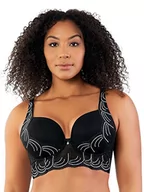 Biustonosze - Parfait Pearl P6091 damski biustonosz długi głęboki głęboki biust-czarny-38DD, Czarny, 85E - miniaturka - grafika 1