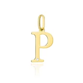 Wisiorki - Złota zawieszka / wisiorek Diament 0,005ct - litera P - żółte złoto pr. 585 - miniaturka - grafika 1