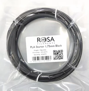 Filament Pla Starter 1,75mm Black 100g - Filamenty i akcesoria do drukarek 3D - miniaturka - grafika 1