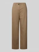 Spodnie damskie - Chinosy o kroju tapered z mieszanki bawełny, lyocellu i lnu - miniaturka - grafika 1