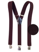 Dodatki do ubrań - Wąskie brązowe szelki do spodni Unisex - 2,5cm x31 - miniaturka - grafika 1