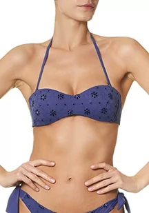 goldenpoint Bikini damski kostium kąpielowy, biustonosz bandeau, Sangallo, niebieski, 85B - Stroje kąpielowe - miniaturka - grafika 1
