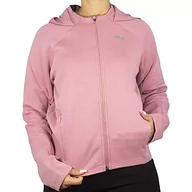 Swetry damskie - PUMA Damski sweter Evostripe Full-Zip Hoodie, Foxglove, M - miniaturka - grafika 1