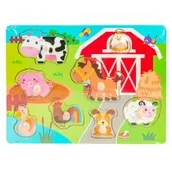 Zabawki interaktywne dla dzieci - Smily PLAY SPW83605 Układanka drewniana Na wsi - miniaturka - grafika 1