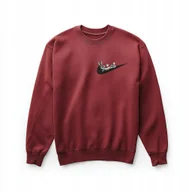 Bluzy męskie - Bluza unisex bordowa z haftem - postać z kreskówki w stylu streetwear XL - miniaturka - grafika 1