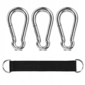 Atlasy do ćwiczeń - 3X Stalowy Karabińczyk Nierdzewny +Pasek Mocujący - miniaturka - grafika 1