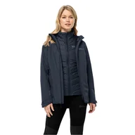 Kurtki damskie - Damska kurtka 3w1 Jack Wolfskin GLAABACH 3IN1 JKT W night blue - XS - miniaturka - grafika 1