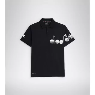 Koszulki sportowe męskie - Koszulka do tenisa z krótkim rękawem męska Diadora SS POLO COACH black - grafika 1
