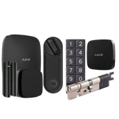 Systemy inteligentnych domów - Bezprzewodowy zestaw Ajax + Yale (Yale Linus® Smart Lock L2 czarny z regulowaną wkładką Yale Linus®i klawiaturą; Ajax: Hub 2, LeaksProtect, FIREPROTECT 2 RB (ciepło/dym), DoorProtect) (czarny) - miniaturka - grafika 1
