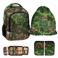 Plecaki worki - Zestaw Szkolny Paso Game Plecak Worek Piórnik Zielony Podstawówka Chłopiec - miniaturka - grafika 1