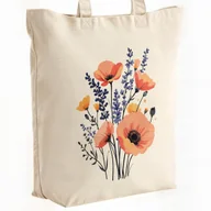 Torby i wózki na zakupy - Torba bawełniana premium na zakupy Polne Kwiaty Motyw Kwiatów Prezent - miniaturka - grafika 1