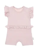 Kombinezony dla dzieci - Dziewczęcy rampers pudrowy Nicol r.74 - miniaturka - grafika 1