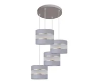 Lampy sufitowe - Żyrandol na lince HELEN 4xE27/60W/230V szary/srebrny - miniaturka - grafika 1