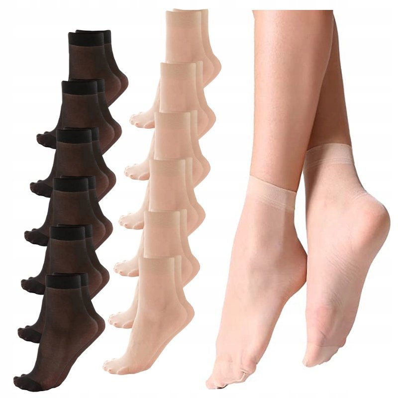 SKARPETKI DAMSKIE Lycra Skarpety MORAJ 24 pary r. Uniwersalny