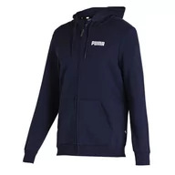 Bluzy męskie - Bluza z kapturem męska Puma ESSENTIAL FULL-ZIP FL granatowa 84724203-S - miniaturka - grafika 1