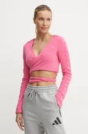 Swetry damskie - adidas Originals kardigan damski kolor różowy lekki JN3012 - miniaturka - grafika 1