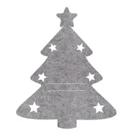 Obrusy i serwetki - Podkładka filc na sztućce CHOINKA 15 x 20 cm szary - miniaturka - grafika 1