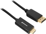 Złącza, przejściówki, adaptery - Adapter AV Sharkoon Sharkoon Displayport 1.2 to HDMI 4K Black 2m ACTIVE 4Kx2K 60hz cable adapter - miniaturka - grafika 1