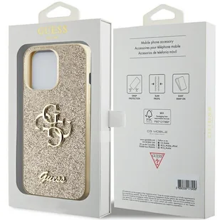 Guess GUHCP13XHG4SGD iPhone 13 Pro Max 6.7" złoty/gold hardcase Glitter Script Big 4G - Etui i futerały do telefonów - miniaturka - grafika 8