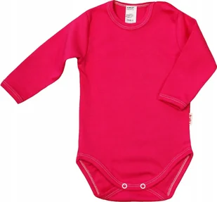 Body długi rękaw 100% Bawełna RÓŻ AMARANT r 68 KLEKLE - Body dla niemowląt - miniaturka - grafika 1