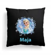 Poduszki dekoracyjne - Foto Poduszka Czarna Frozen ELSA Kraina Lodu IMIĘ - miniaturka - grafika 1