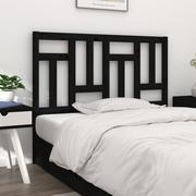 Inne meble do sypialni - Lumarko Wezgłowie łóżka, czarne, 145,5x4x100 cm, lite drewno sosnowe - miniaturka - grafika 1
