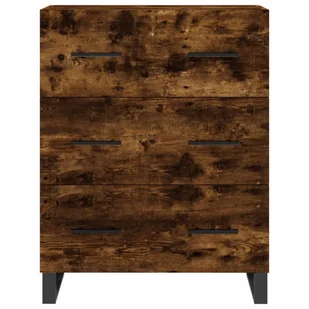 Witrynka przydymiony dąb 69,5x34x180 cm materiał drewnopochodny Lumarko! - Witryny - miniaturka - grafika 9