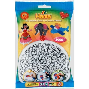 Hama 201-70 - jasny popiel - 3000 koralików midi - Prace ręczne dla dzieci - miniaturka - grafika 1