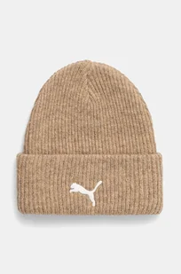 Puma czapka z domieszką wełny kolor beżowy z grubej dzianiny 25495 - Czapki męskie - miniaturka - grafika 1