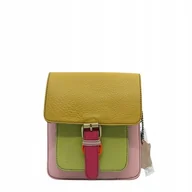 Torebki damskie - Torebka damska listonoszka kolorowa ze skrawków skórzana eko OLIVKA - miniaturka - grafika 1