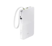 Powerbanki - Baseus EnerFill FC51 Bipow2 Pro Digital Display 10000mAh Wbudowany kabel USB-C 22,5W Biały - miniaturka - grafika 1