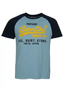 Superdry Koszulka męska z nadrukiem, Stone Blue Marl/Eclipse Navy, XL - Koszulki męskie - miniaturka - grafika 1