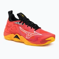 Buty sportowe męskie - Buty do siatkówki męskie Mizuno Wave Momentum 3 radiant red/white/carrot curl - miniaturka - grafika 1
