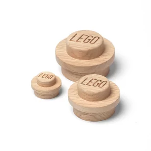 Zestaw 3 dębowych haczyków ściennych LEGO® Wood - Wieszaki do szafy - miniaturka - grafika 1