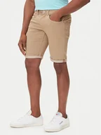 Spodenki męskie - Petrol Industries Szorty jeansowe M-ROS-SHO005 Beżowy Slim Fit - miniaturka - grafika 1
