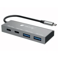 Stacje dokujące i replikatory portów - Techly IUSB32C-HUB4AC2 stacja dokująca Przewodowa USB 3.2 Gen 1 (3.1 Gen 1) Type-C Srebrny - miniaturka - grafika 1
