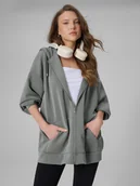 Bluzy damskie - 4F Bluza dresowa oversize z modalem damska - szara M - miniaturka - grafika 1