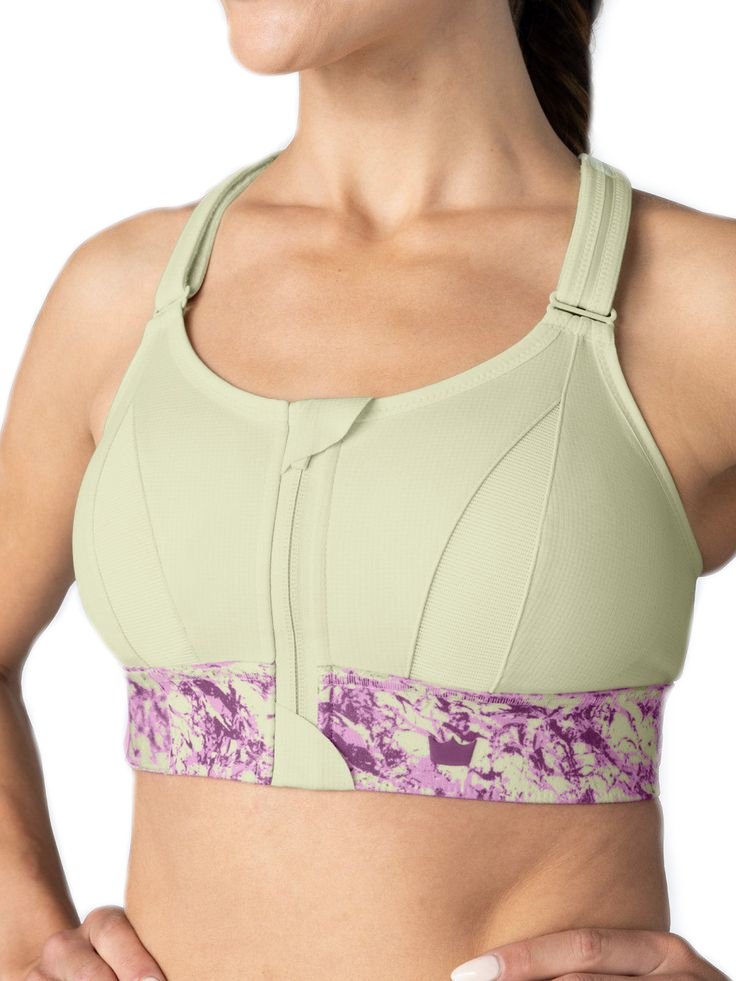 Biustonosz Sportowy Shefit Jasny Zielony Mocne Podtrzymanie Regulowany 4Xl