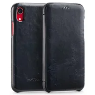 Etui i futerały do telefonów - moVear flipSide S - Skórzane etui do Apple iPhone Xr 6.1" | Pokrowiec slim case, Skóra naturalna vintage Czarny - miniaturka - grafika 1